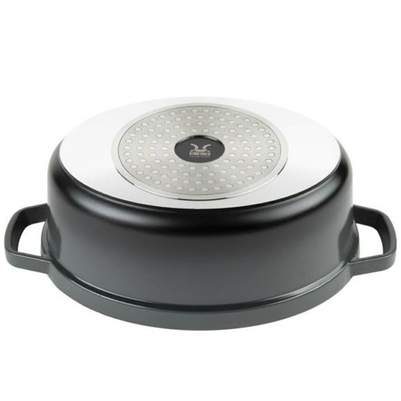3.5 Qt. Gray Enamel Coated Cast Aluminum Oval Dutch Oven...